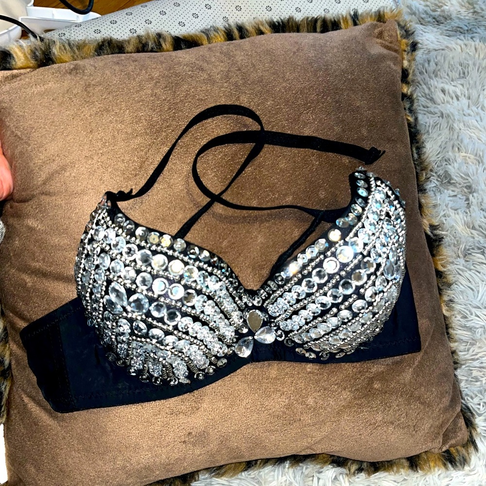 Rhinestone encrusted push up bra 32c-34b - Bedazzled Brazier